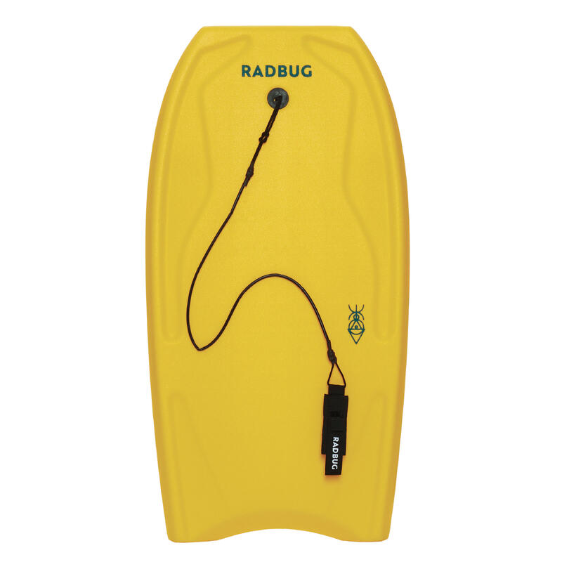 Bodyboard 100 jaune avec leash poignet