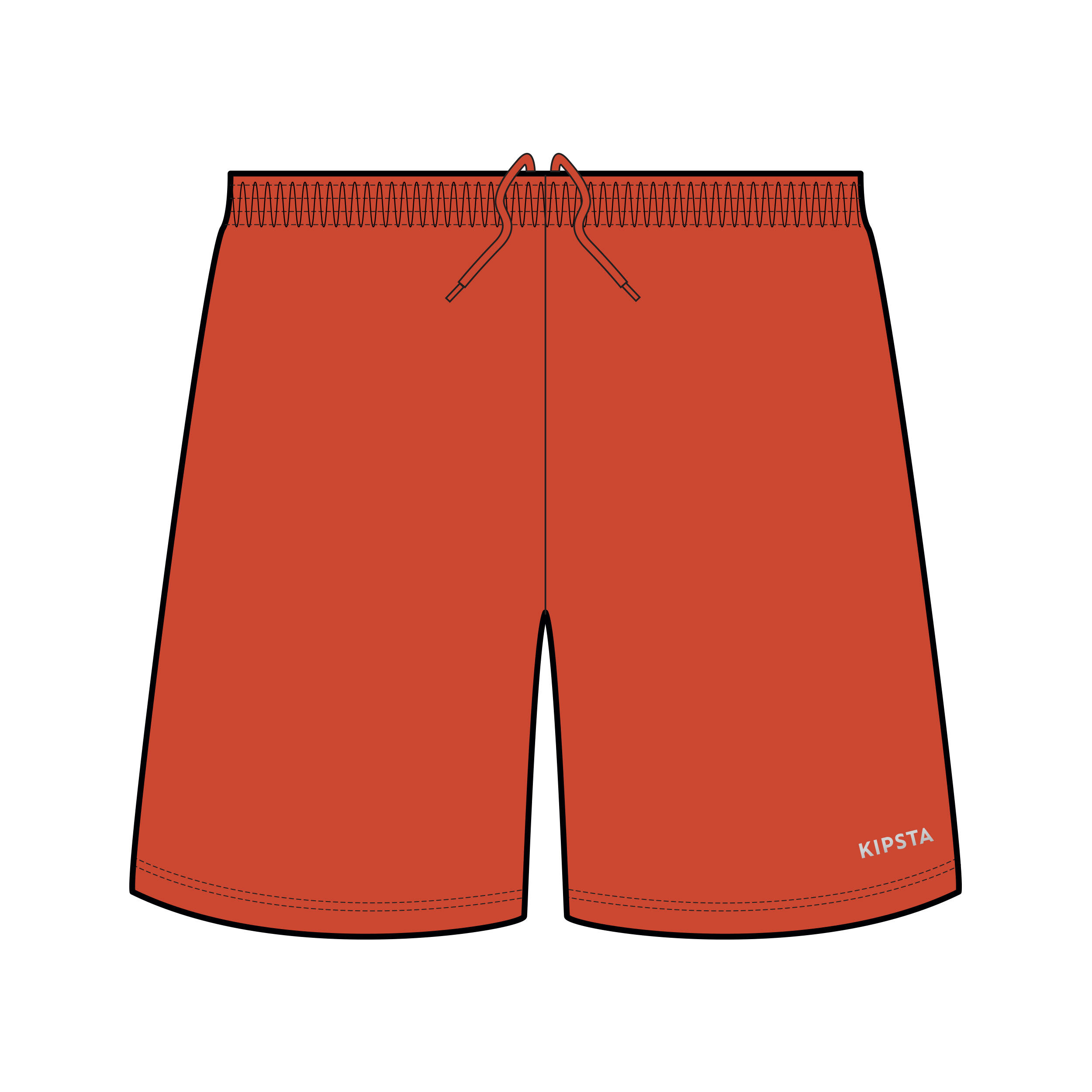 KIPSTA Detské futbalové šortky Essentiel červené 12-13 r (151-160 cm) · záber 10