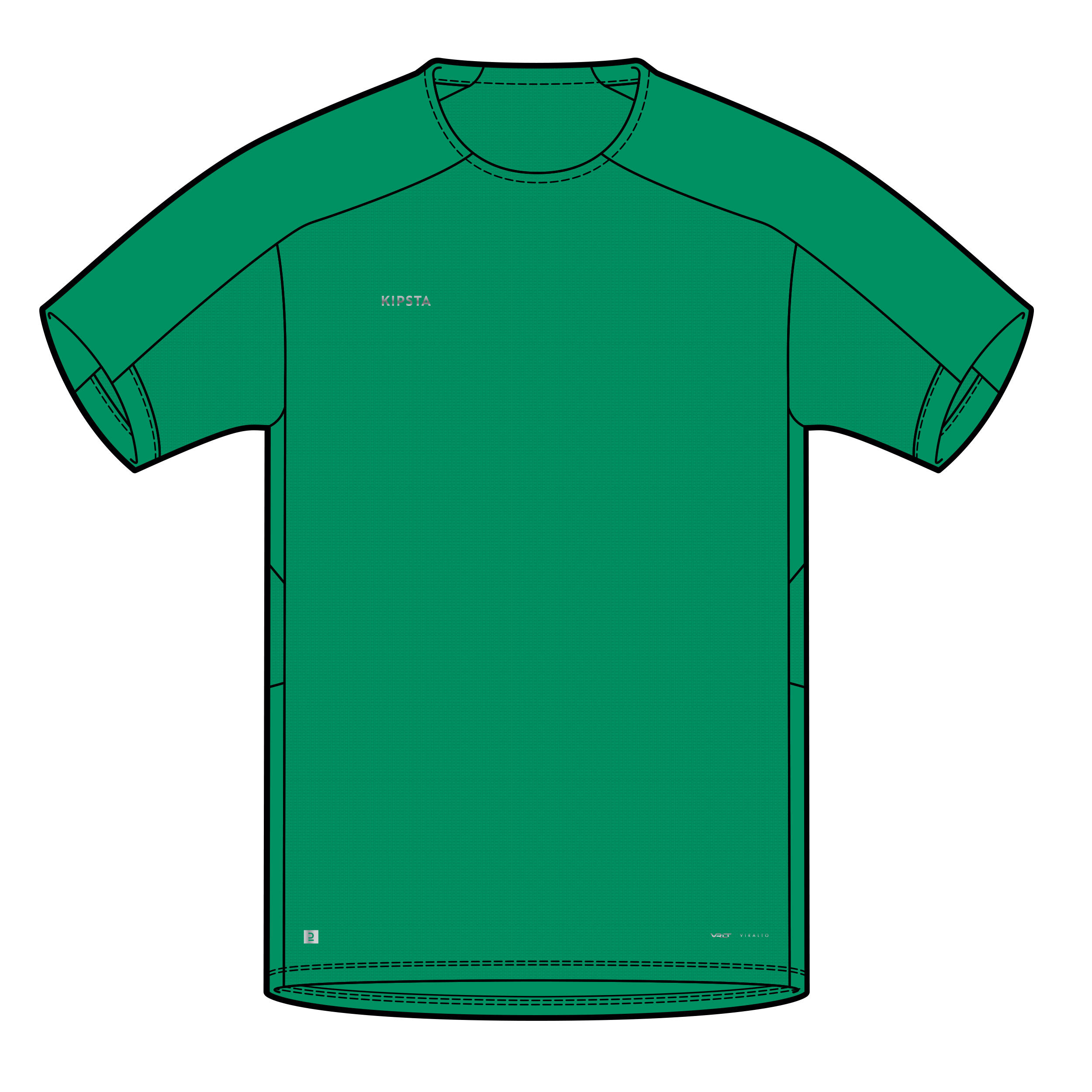 Camiseta de fútbol manga corta Niños Kipsta Viralto Club verde 10/10