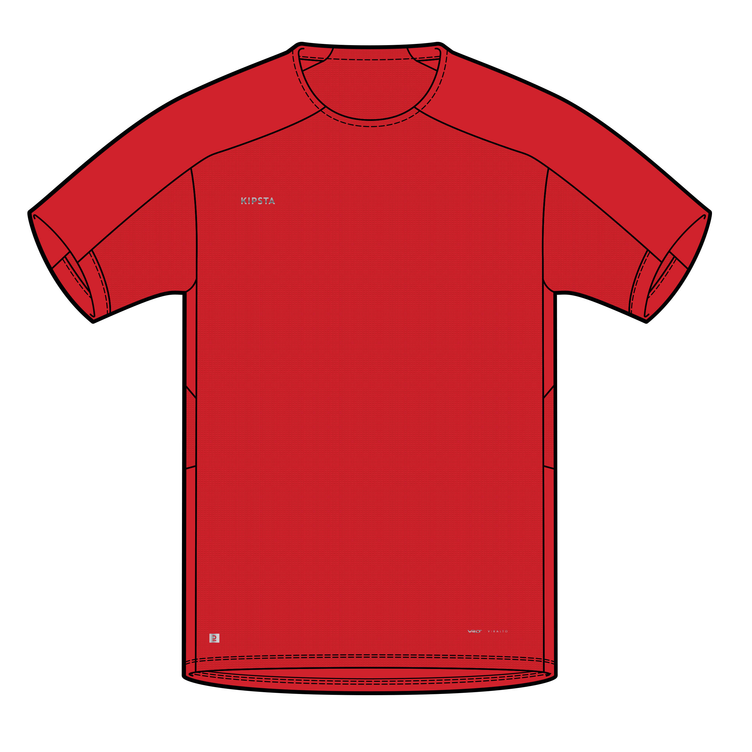 Camiseta de fútbol manga corta Niños Kipsta Viralto Club roja 11/11