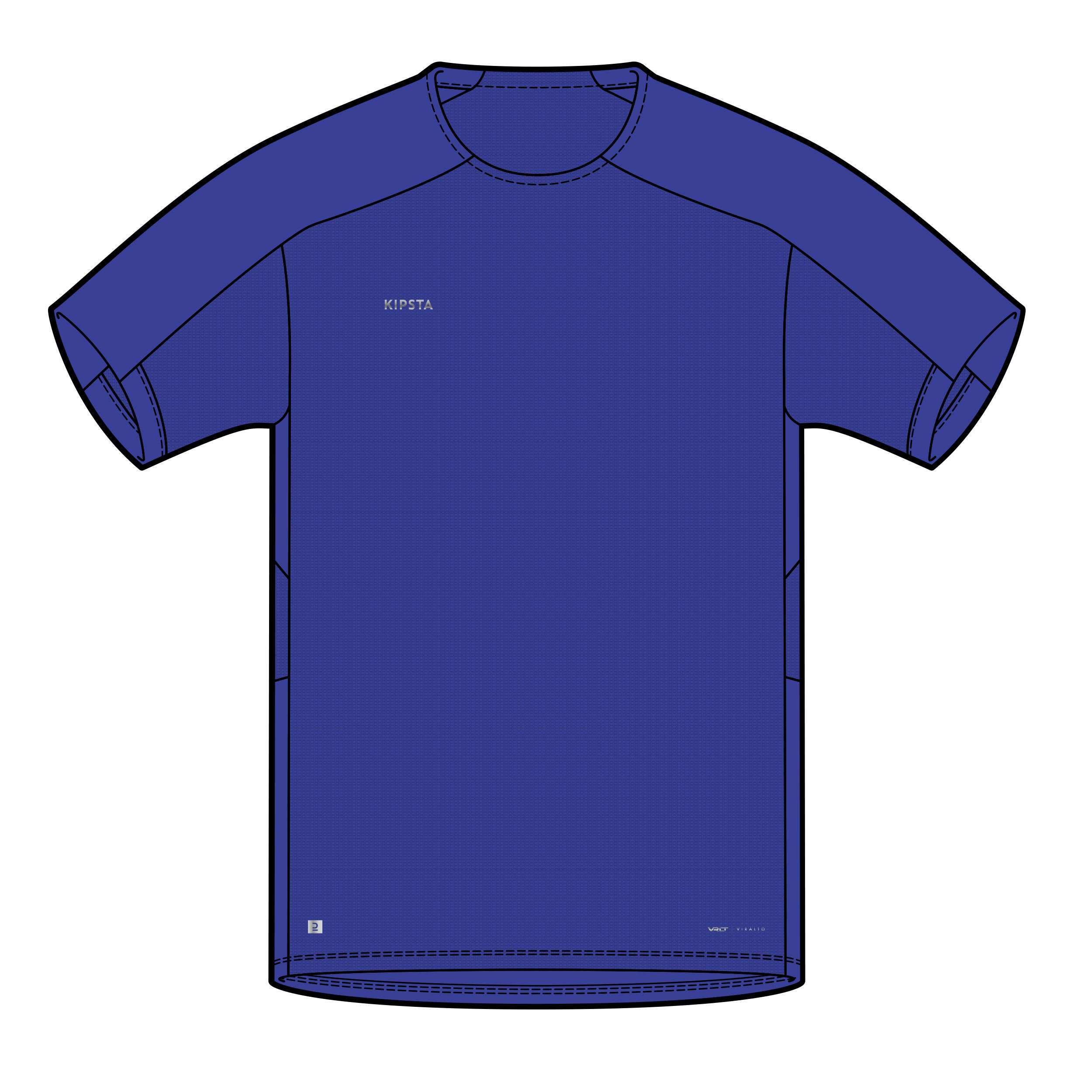 Camiseta de fútbol manga corta Niños Kipsta Viralto Club azul 7/8