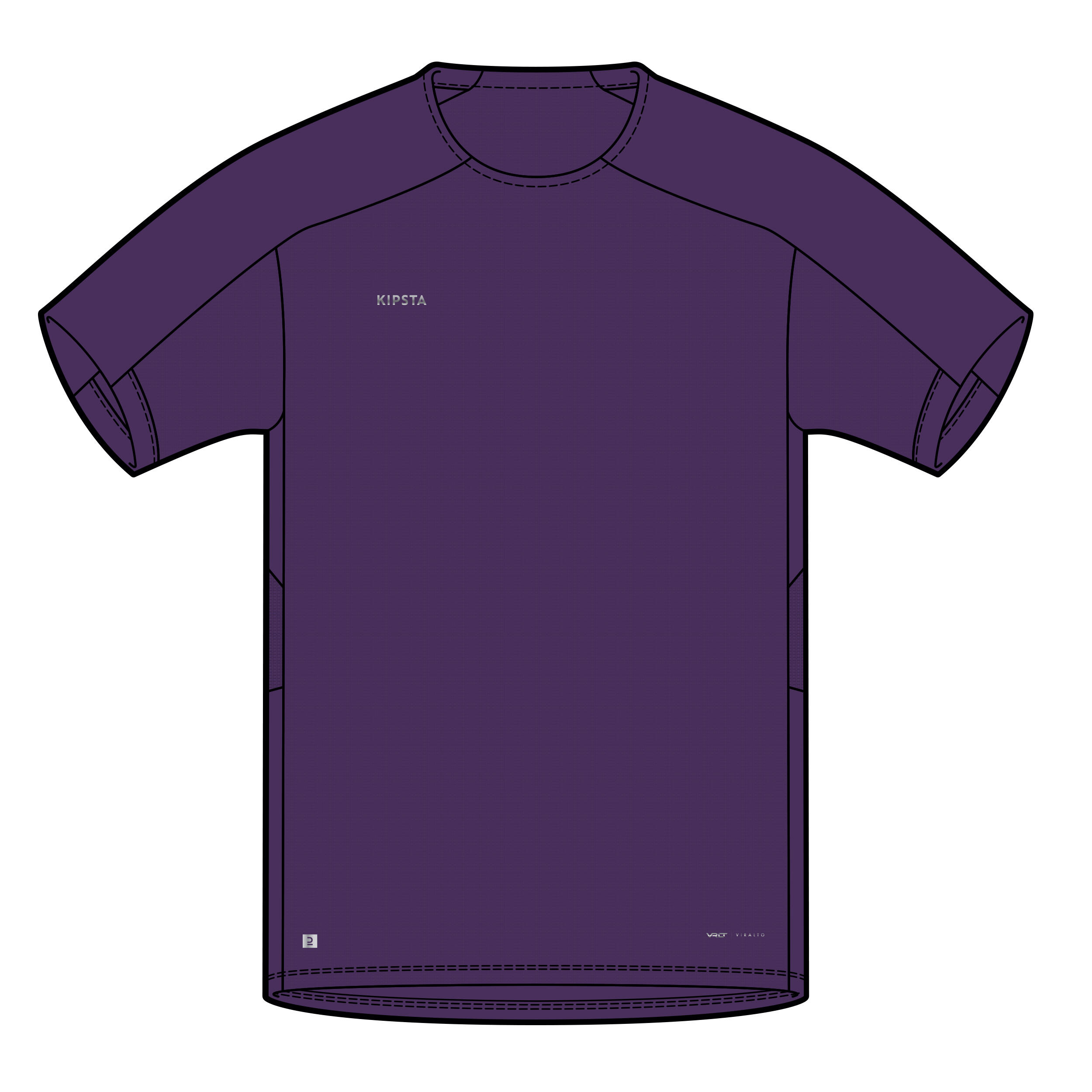 Camiseta de fútbol manga corta Niños Kipsta Viralto Club violeta 10/10