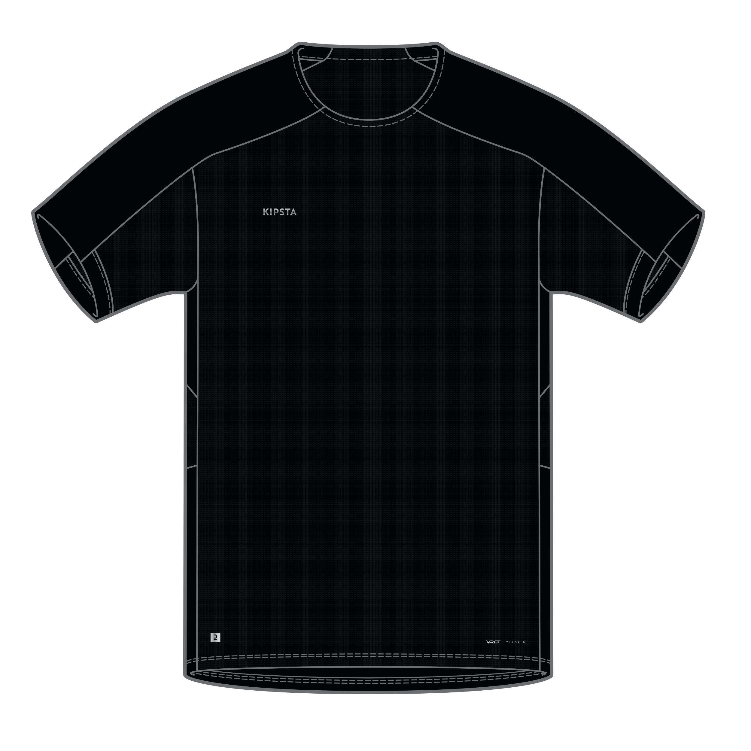 Camiseta de fútbol manga corta Niños Kipsta Viralto Club negra 6/7