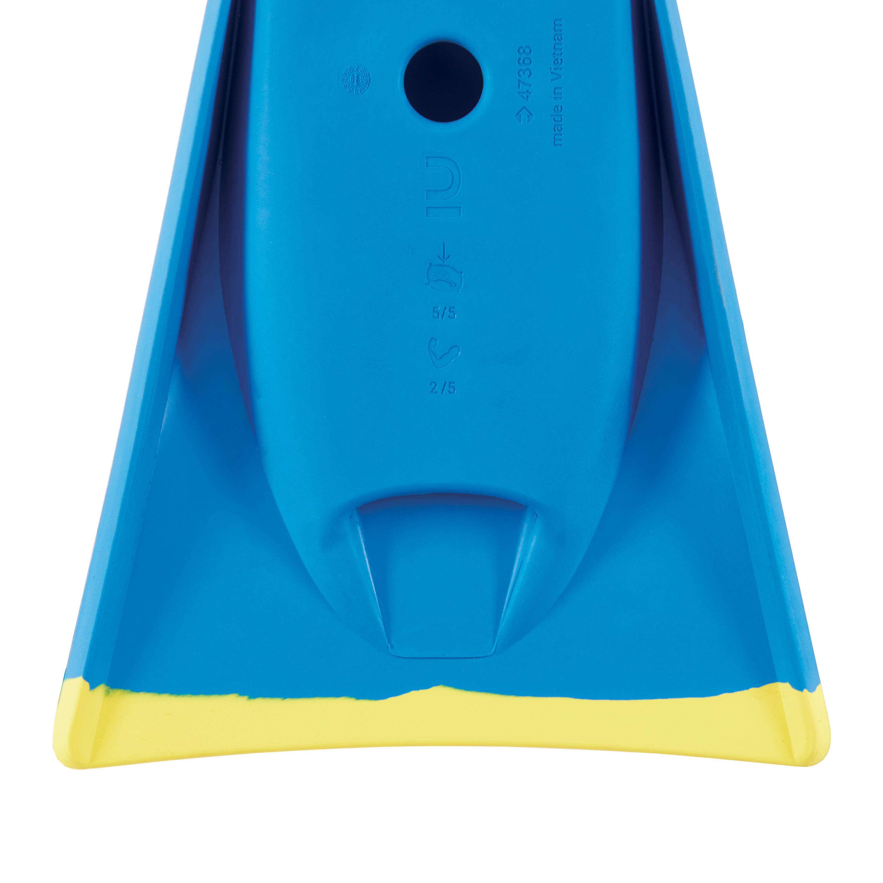 100 bodyboard fins-blue yellow -  4