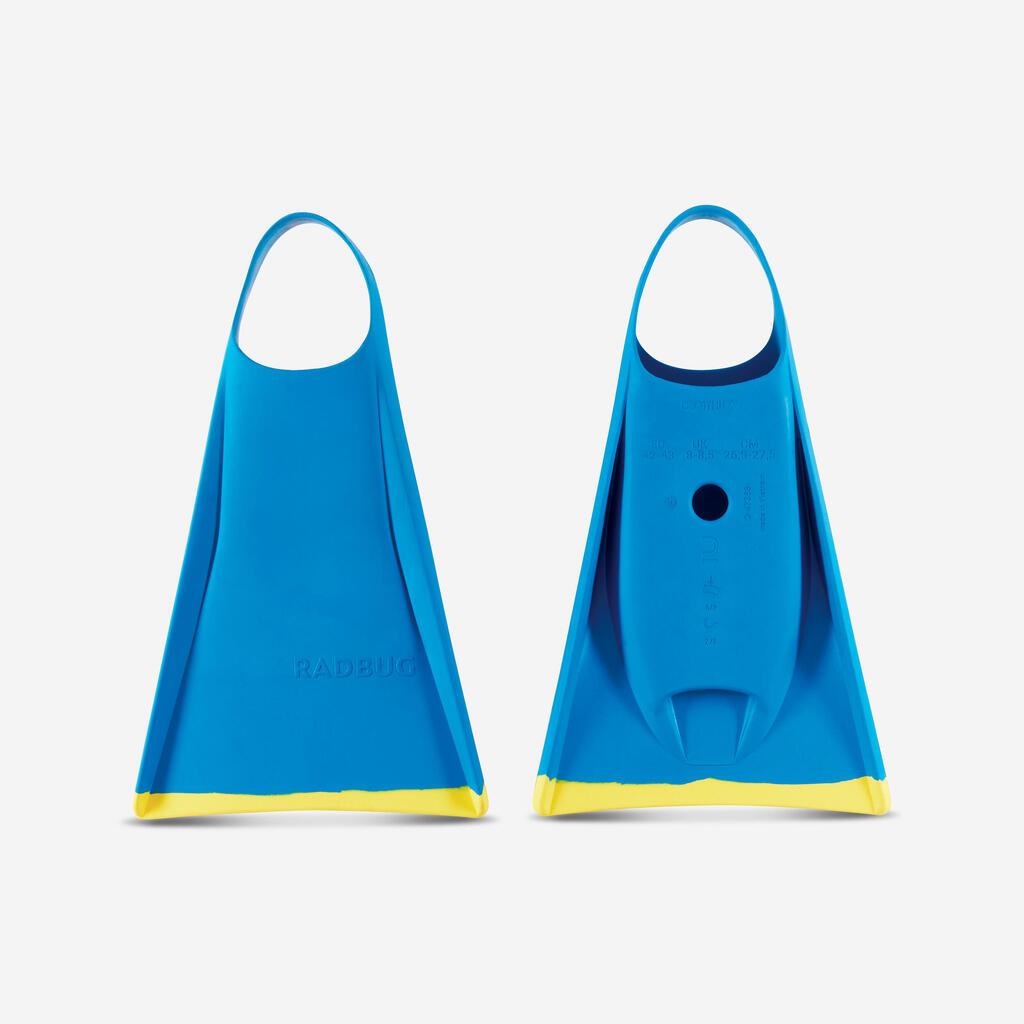 Bodyboarding Fins 100 Eco-Designed - Blue Yellow