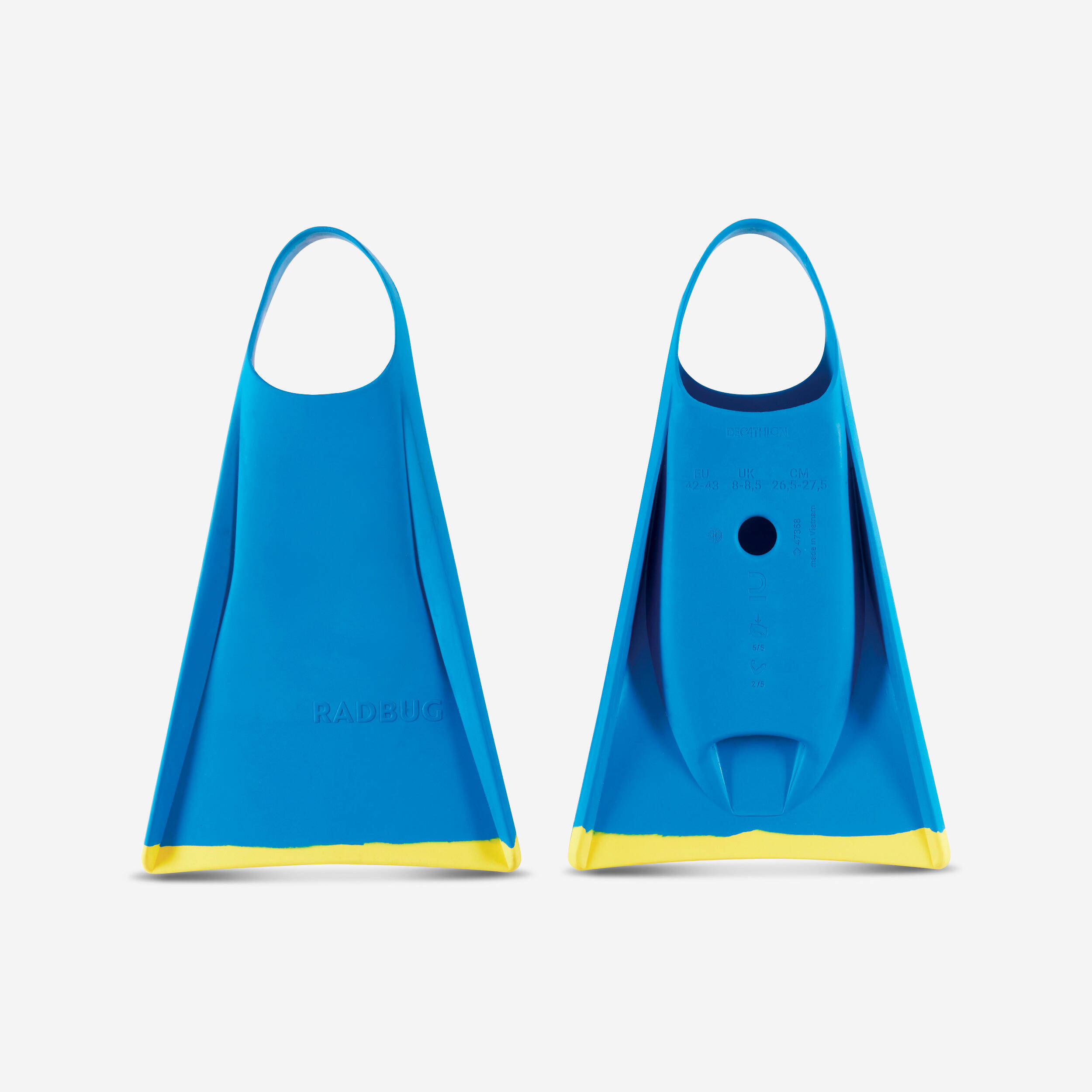 100 bodyboard fins-blue yellow -  2