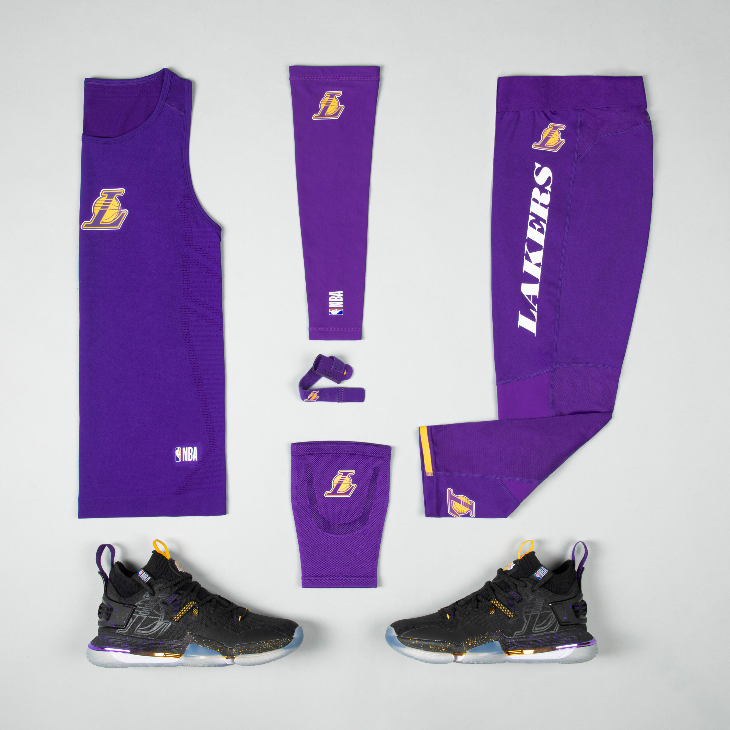 Buy Basketball Elbow Guard E500 - Purple/Nba Los Angeles Lakers Online