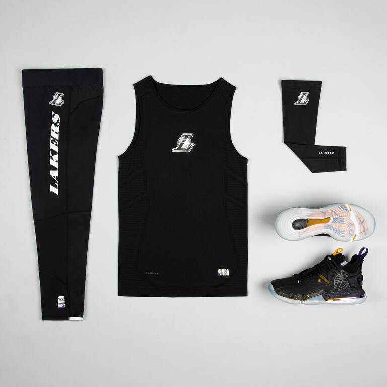 Buy Men'S Slim Fit Basketball Base Layer Jersey Ut500 - Black/Los