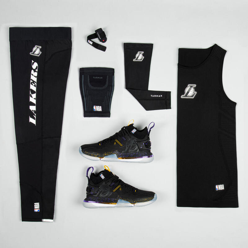 Legging 3/4 de basketball NBA Los Angeles Lakers Adulte - 500 noir