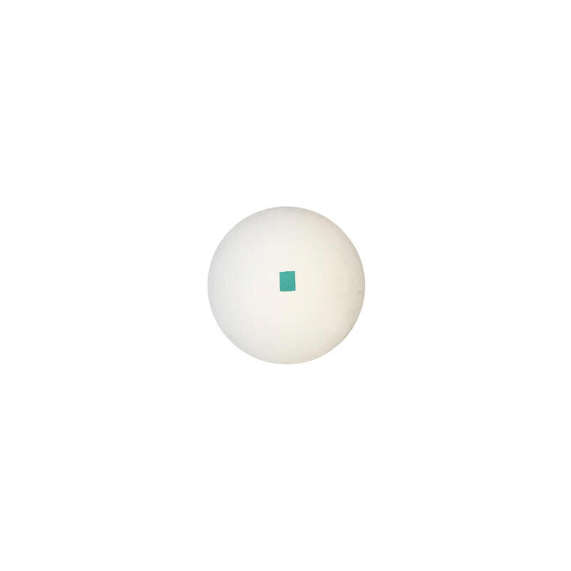 Pelota Paleta Goma Maciza Blanca cuadrado verde (bola)