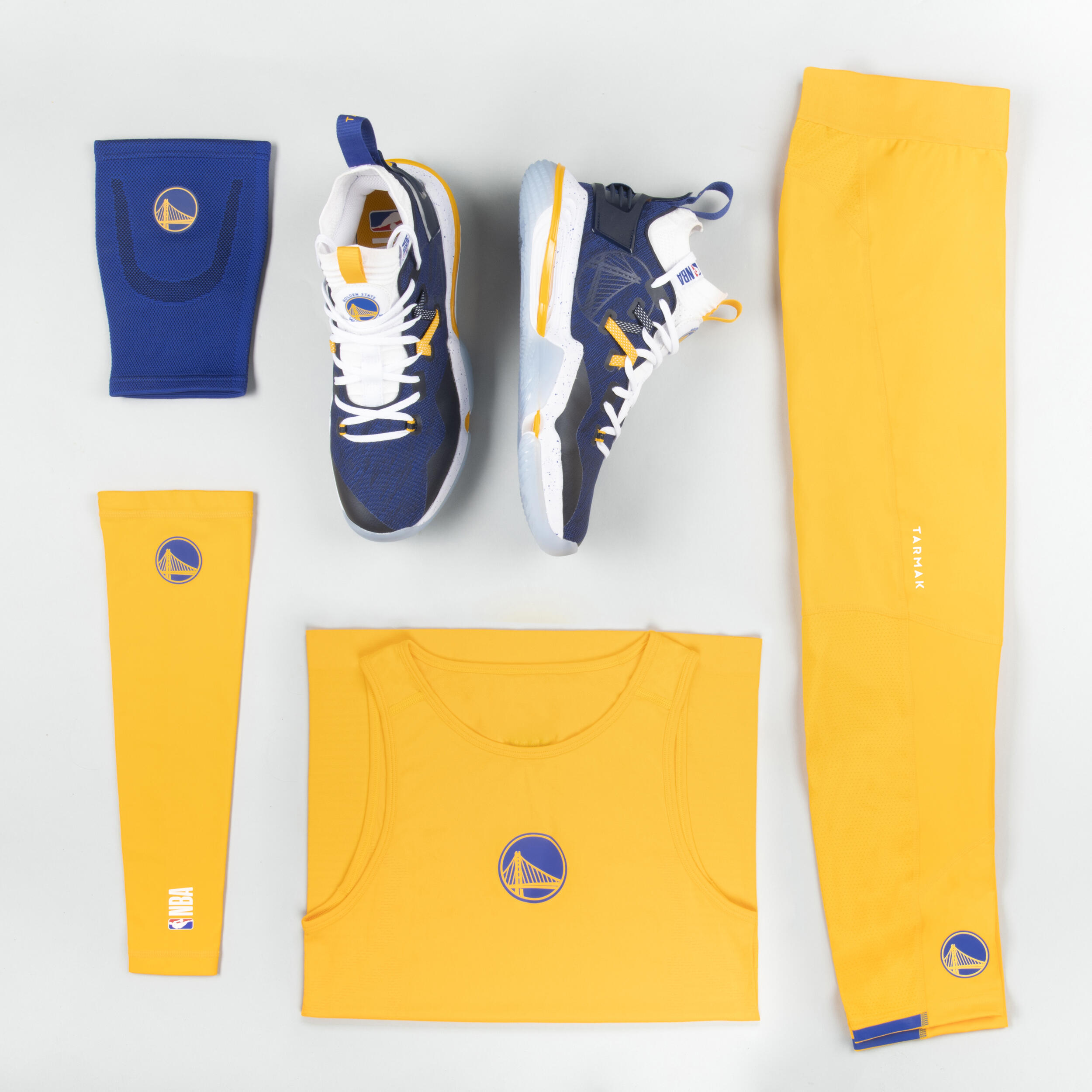Adult Basketball Arm Sleeve E500 - NBA Golden State Warriors/Yellow 6/9