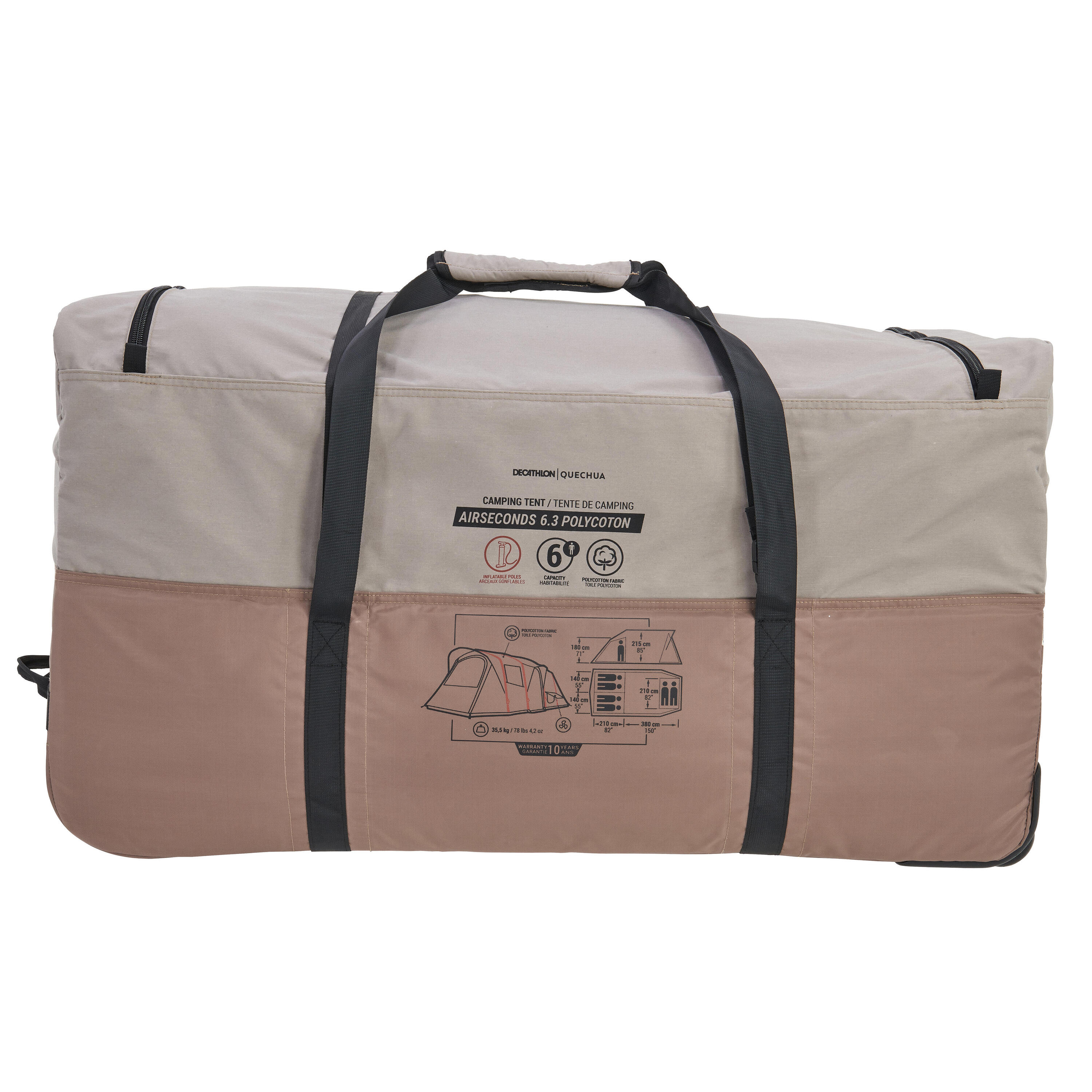 Inflatable camping tent - AirSeconds 6.3 Polycotton - 6 Person - 3 Bedrooms 31/71