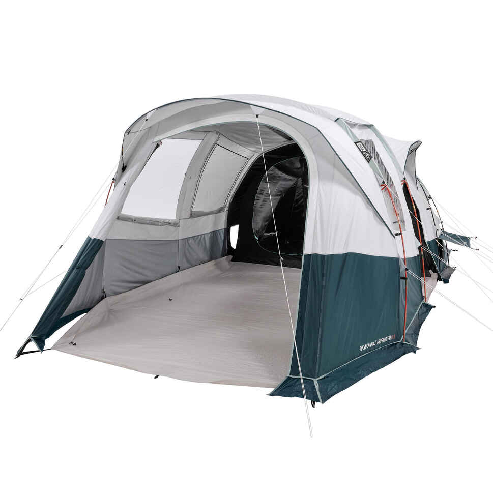 Familienzelt Stangenaufbau Arpenaz 6.3 Fresh & Black für 6 Personen in 3 Kabinen QUECHUA