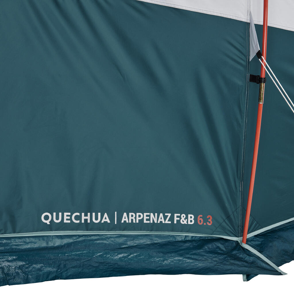 Sešvietīga tūrisma telts ar mietiņiem un 3 guļamtelpām “Arpenaz 6.3 F&B”