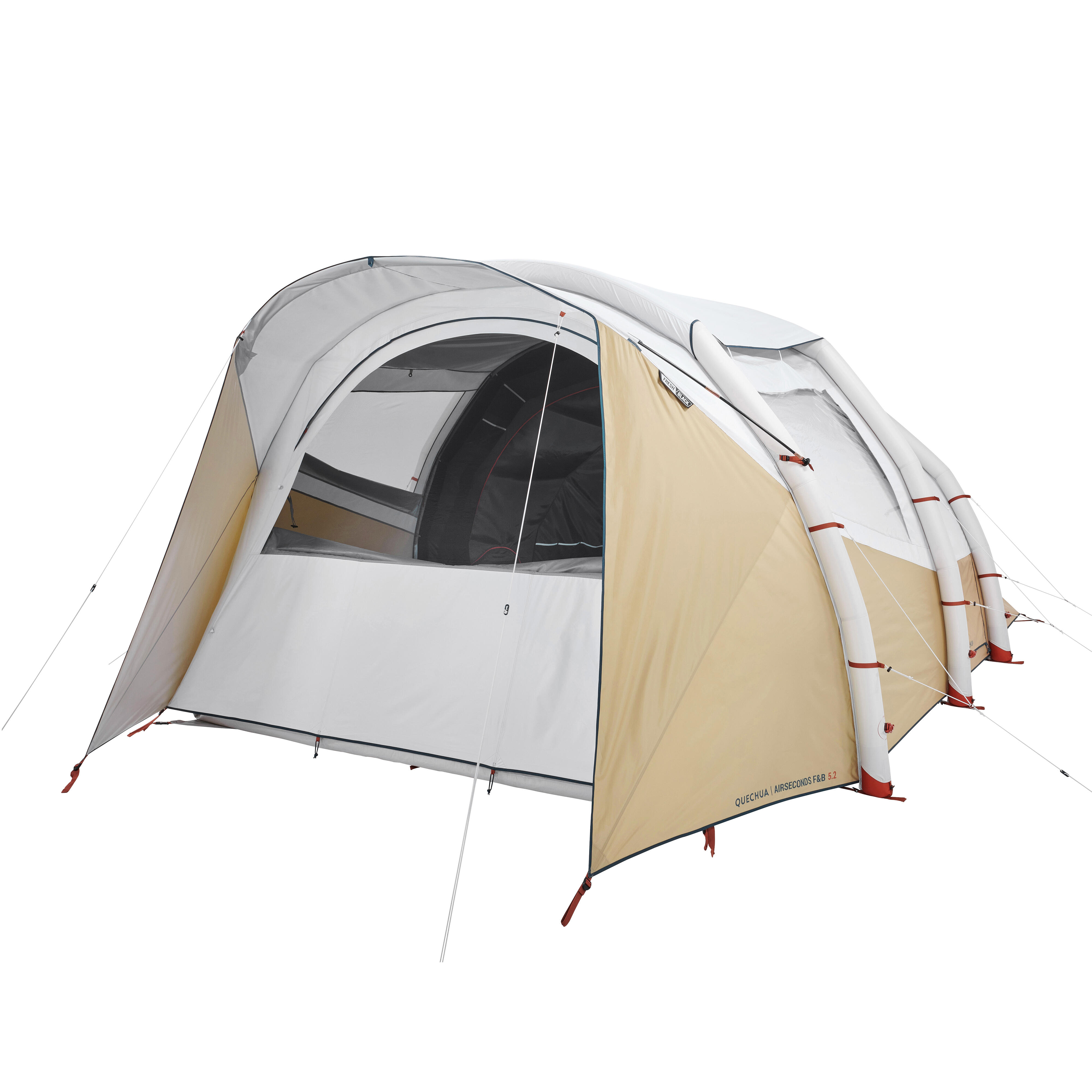 Inflatable camping tent Air Seconds 5.2 F B 5 person 2 bedrooms QUECHUA Decathlon