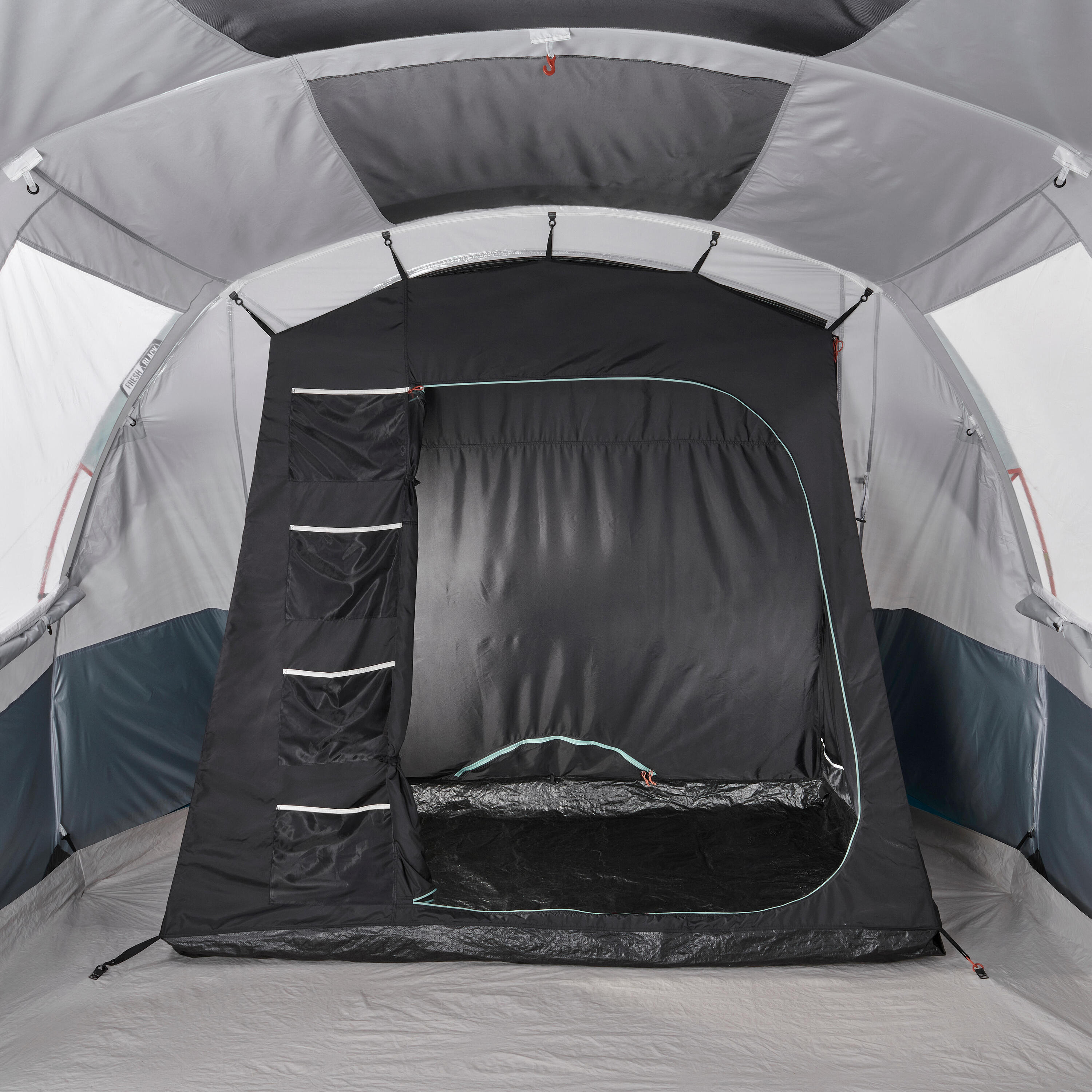 Camping tent with poles - Arpenaz 6.3 F&B - 6 Person - 3 Bedrooms 30/35