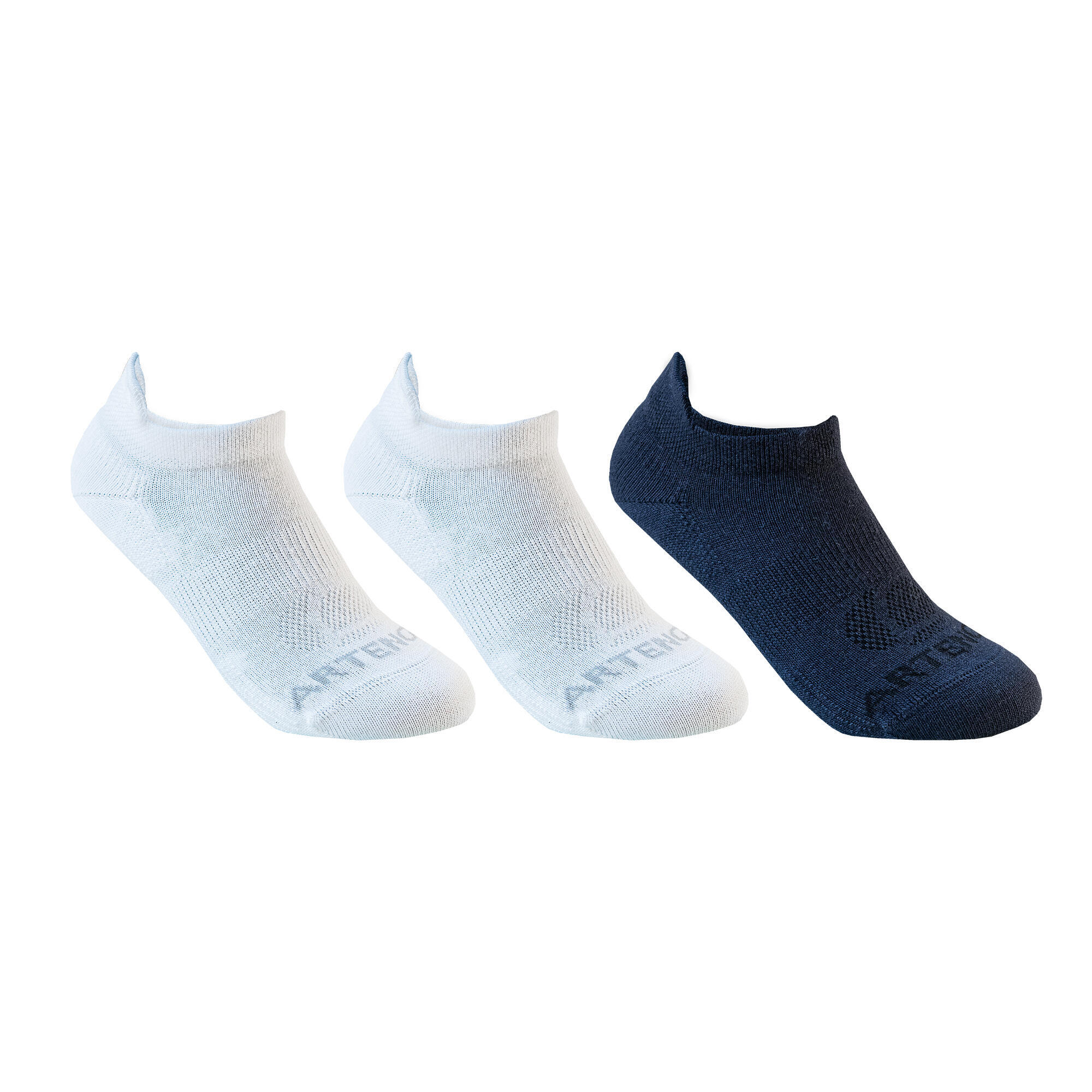 Kids' Low Tennis Socks Tri-Pack - RS 160 White/Navy 2/5