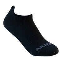 Kids' Low-Cut Tennis Socks Tri-Pack RS 160 - Black/Black/Grey