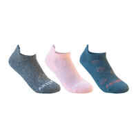 Kids' Low Sports Socks Tri-Pack RS 160 - Grey/Pink/Turquoise