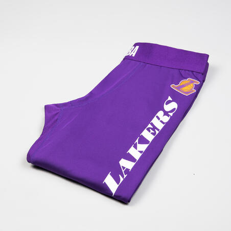 Штани компресійні чоловічі для баскетболу NBA Los Angeles Lakers фіолетові