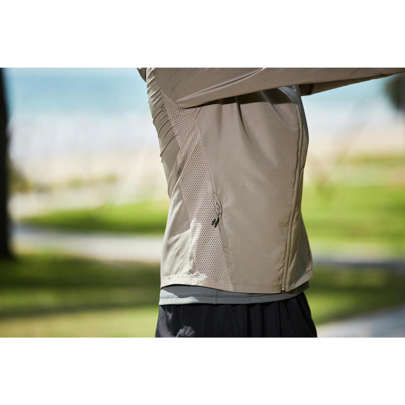 Dry Men's Breathable Running T-Shirt - Grey Khaki