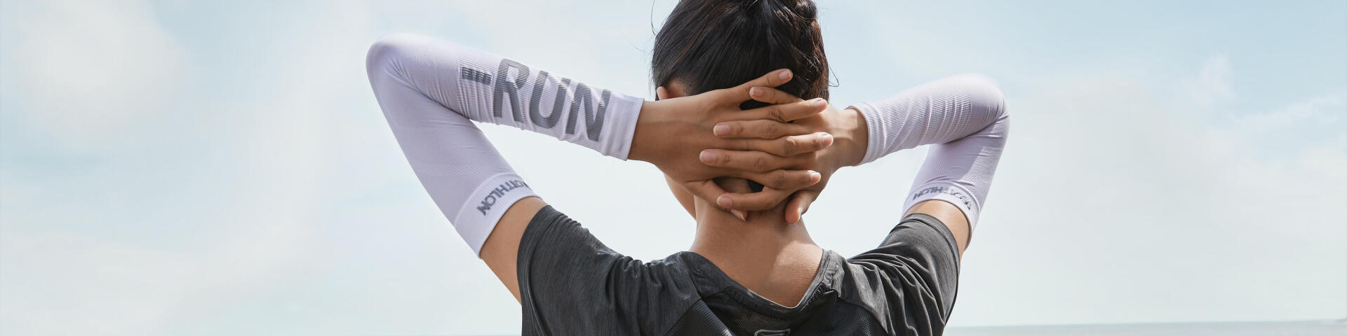 woman stretching after a run