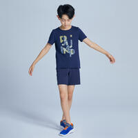 Kids' Basic T-Shirt - Navy Blue Print