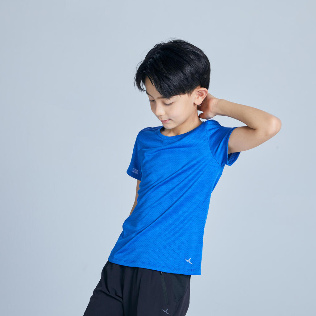 T-shirt enfant synthétique respirant - 500 bleu
