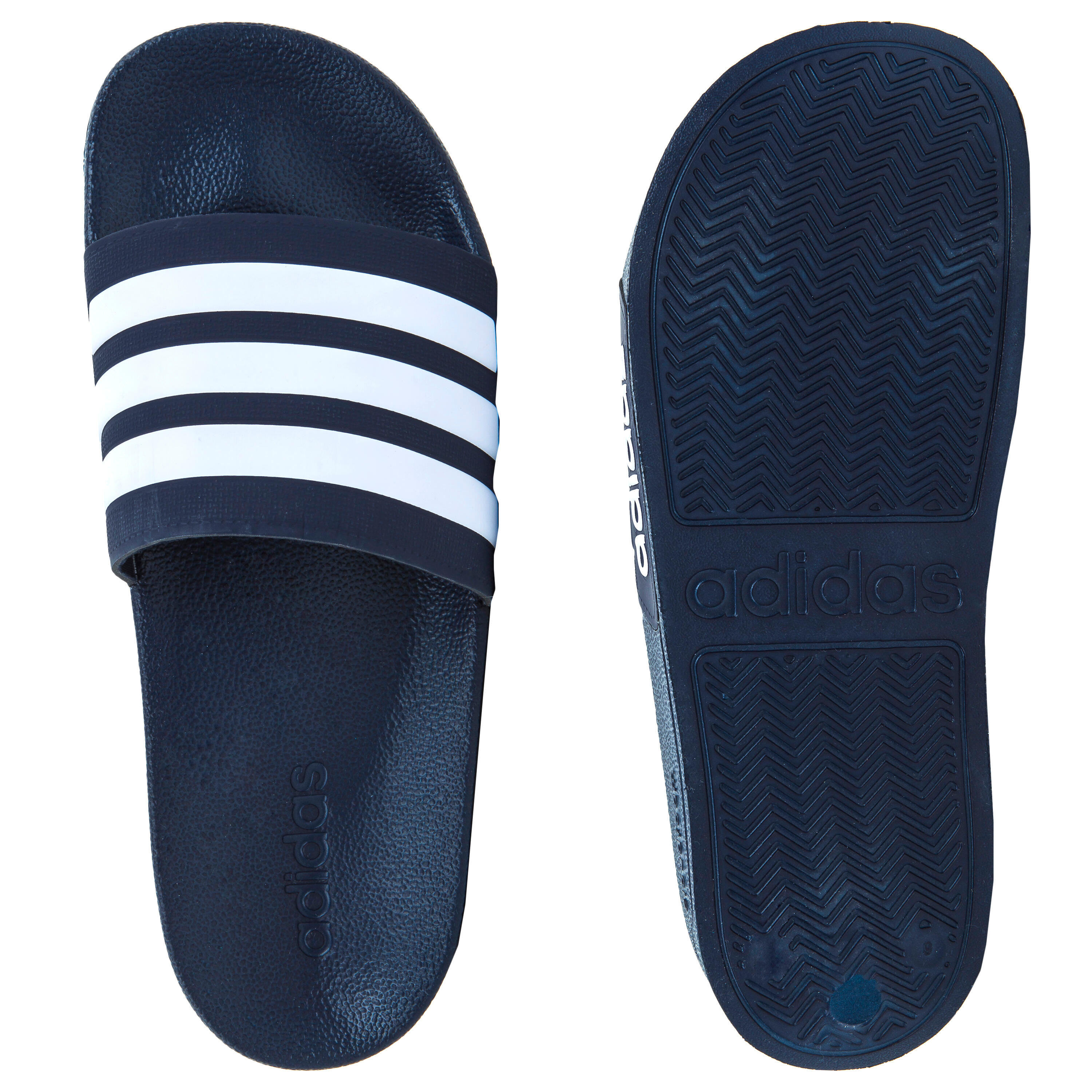 Chanclas piscina Adulto adidas adilette pala azul blanco 3/8