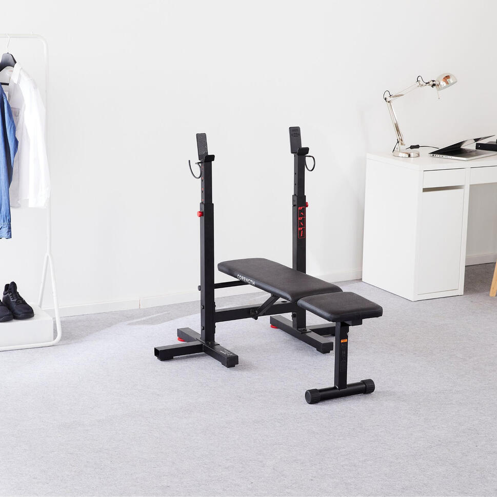 Banc de musculation avec chandelles pliables, inclinable - bench press ...