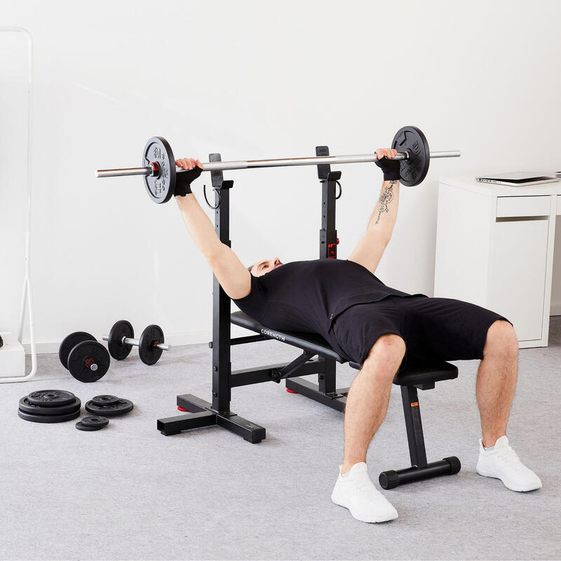 Jeu de 2 chandelles repose barre de musculation pour home gym pas cher