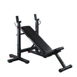 Adjustable Folding Weight Bench Strength Training Bench for Full Body Workout Fitness Barbell Rack and Weight Bench for Home Gym 