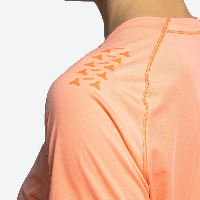 女款越野跑短袖T恤 - 橘色