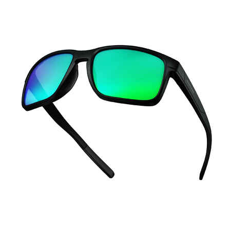 Sonnenbrille Wandern MH530 Kategorie 3 Erwachsene schwarz/grün
