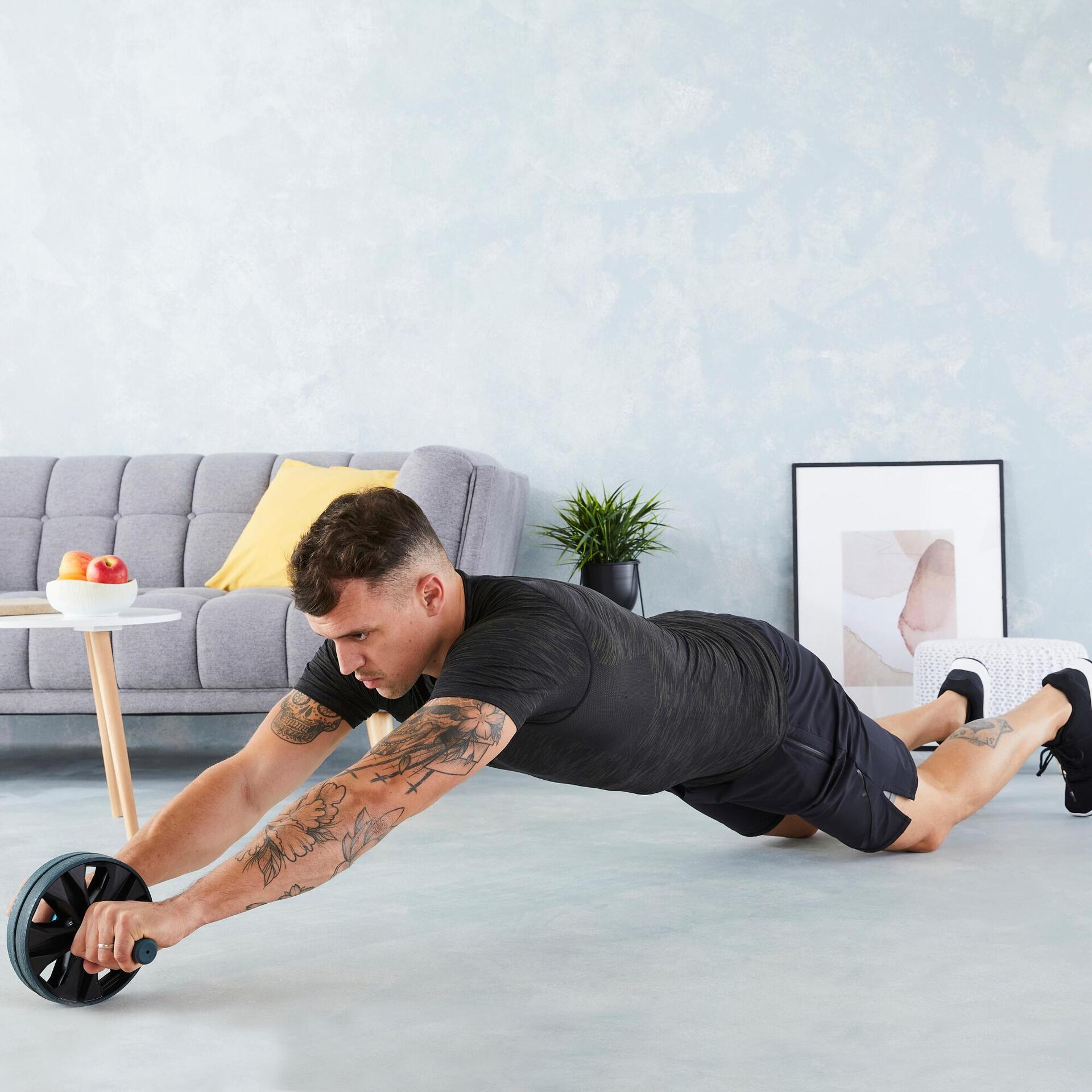 Dual-Mode Strengthening Ab Wheel Blue