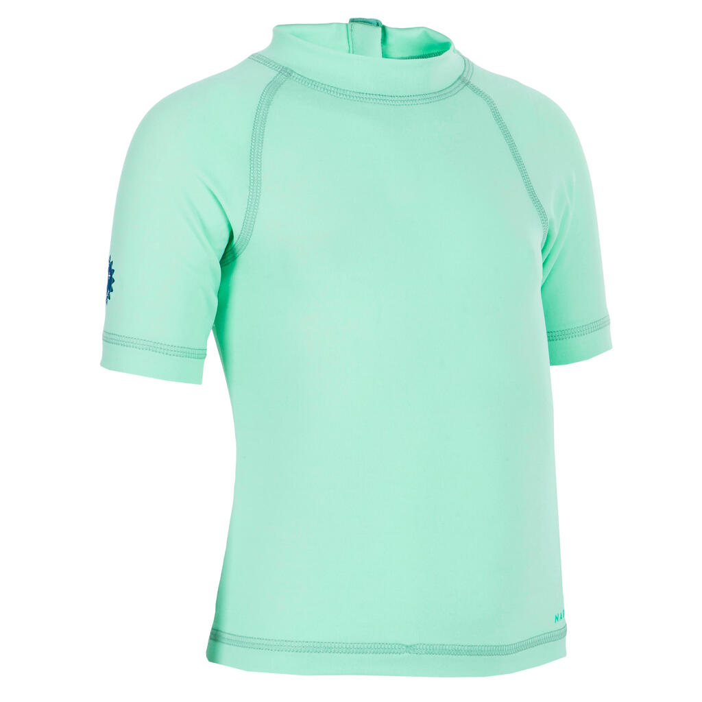 Bērnu UV aizsardzības T krekls ar īsām piedurknēm, gaiši zaļš
