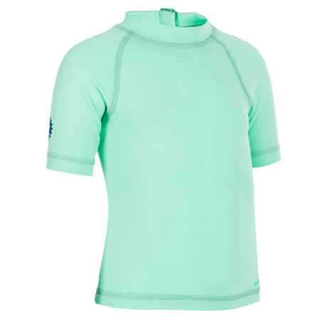 Nuo UV spindulių saugantys marškinėliai kūdikiams, šviesiai žali