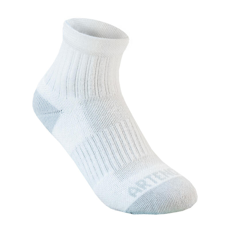 Dětské polovysoké tenisové ponožky RS500 bílé a modré 3 páry 