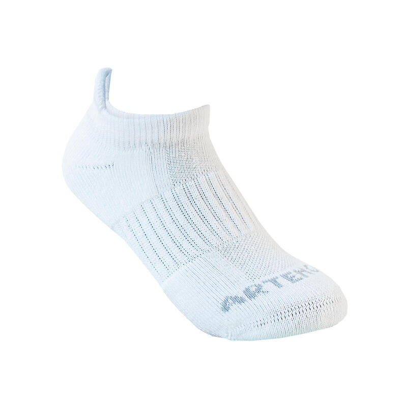 Dětské tenisové nízké ponožky RS 500 3 páry bílé, černé