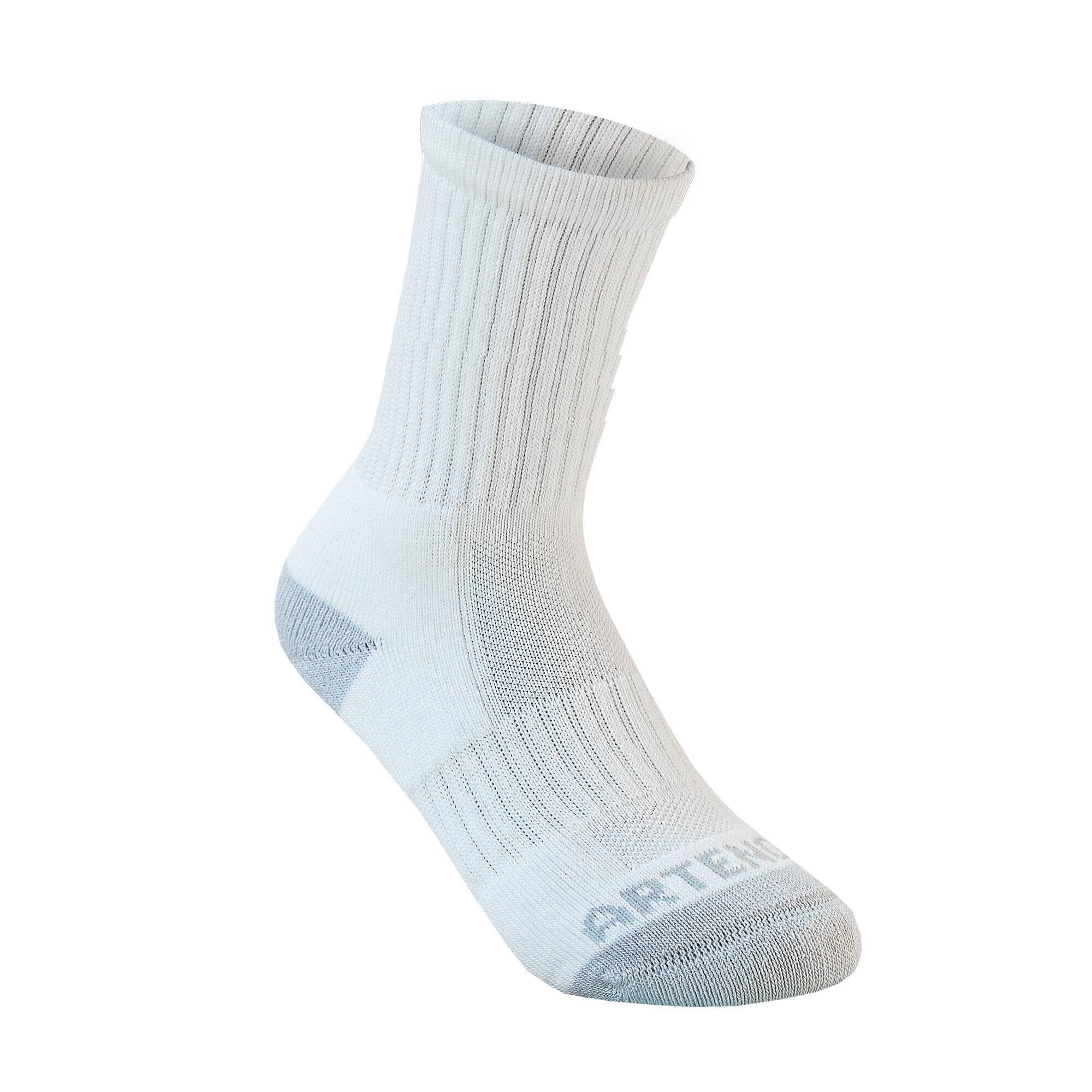 Kids' Mid Sports Socks RS 500 Tri-Pack - White/Navy 2/4