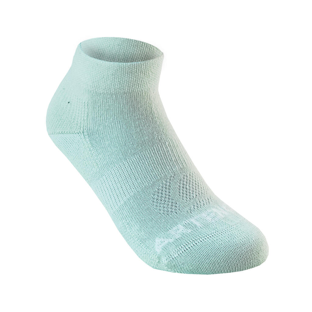 Kids' Mid-Cut Sports Socks RS 160 Tri-Pack - White/Blue Logo