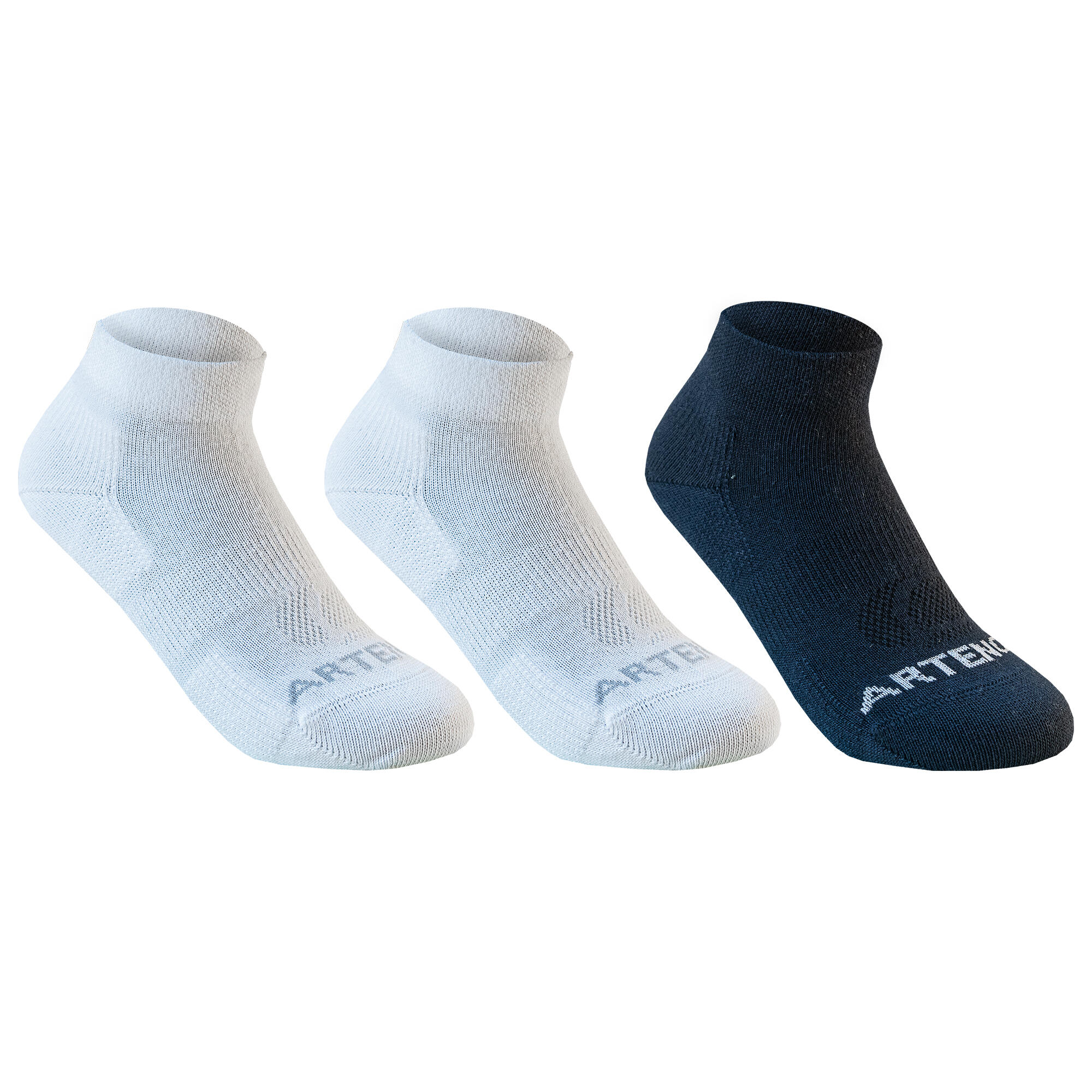 Calcetines media caña de Niños Pack de 3 Artengo RS160 blanco azul 11/19