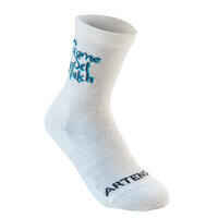 Kids' High Sports Socks Tri-Pack RS 160 - White/Navy/White