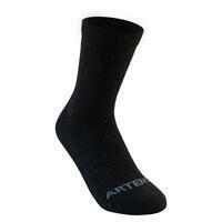 CHAUSSETTES DE SPORT ENFANT HAUTES  ARTENGO RS 160 NOIR GRIS LOT DE 3