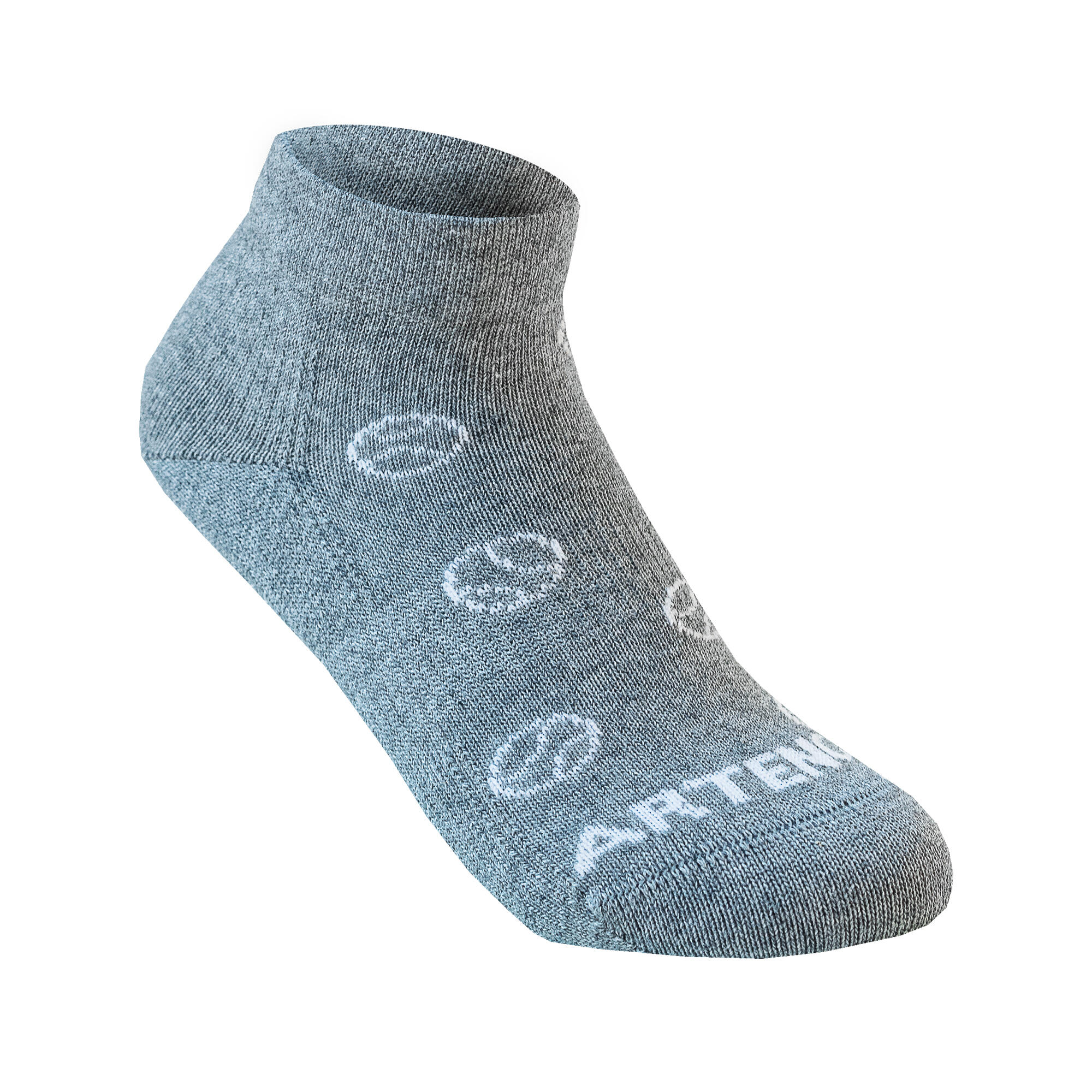 CHAUSSETTES DE SPORT ENFANT MI-HAUTES RS 160  GRIS BALLES BLANC LOT DE 3 2/5