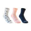 Športové ponožky RS 160 vysoké 3 páry bielo-tmavomodro-ružové