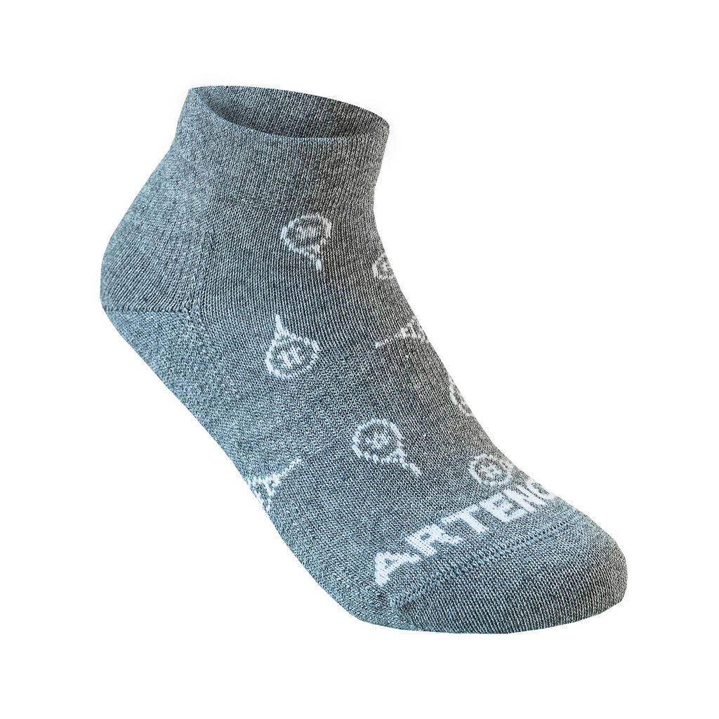 Kids' Mid Sports Socks Tri-Pack RS 160 - Black/Grey