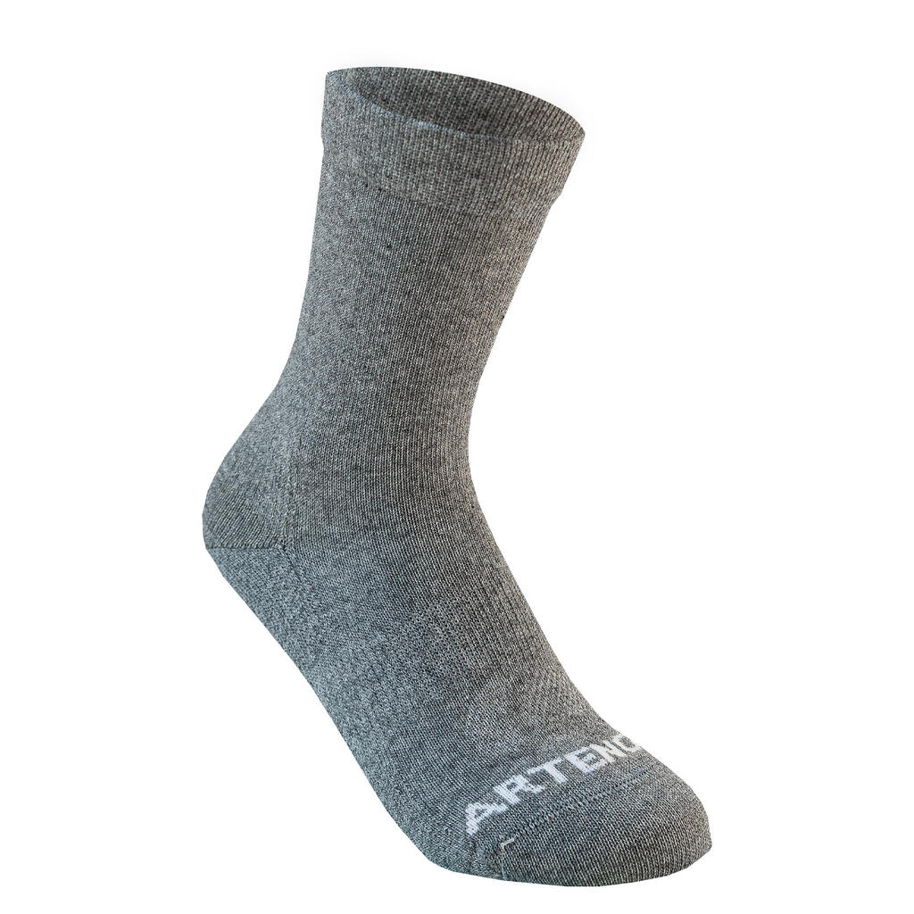 Kids' High Sports Socks Tri-Pack RS 160 - Black/Grey