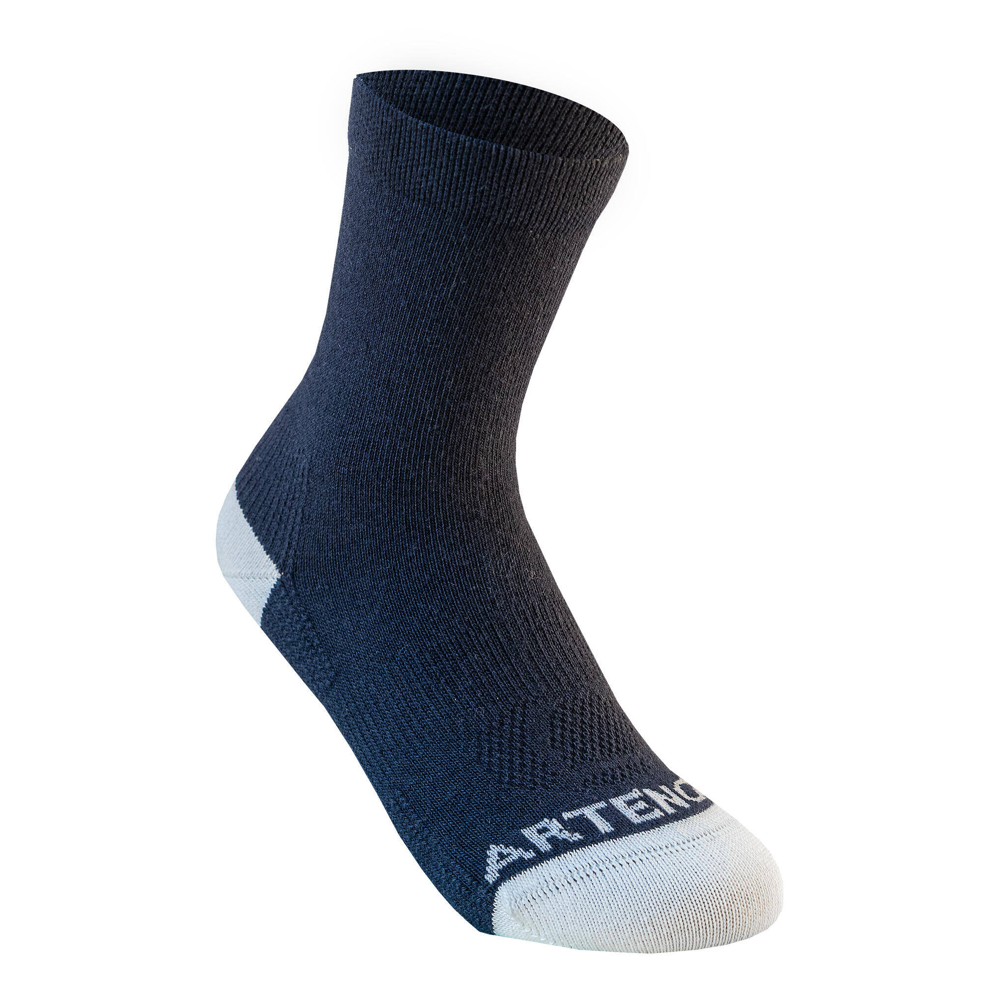 Kids Tennis Socks High Ankle x3 - RS 160 White/Navy/White -  3