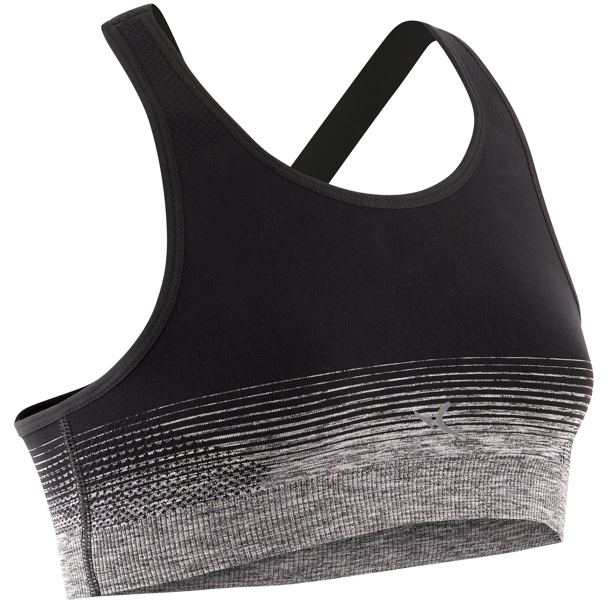 Girls' Seamless Sports Bra Black Domyos Decathlon